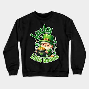 Lucky Little Gnome with Pot of Gold - St. Patrick's Day Crewneck Sweatshirt